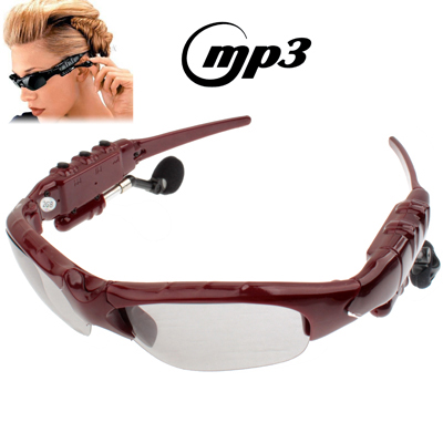 2GB Sunglasses With Headset MP3 Player (Scarlet Red)